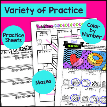 Algebraic Expressions Guided Notes BUNDLE — preview page 3 of 4