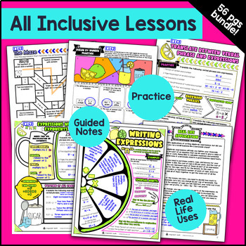 Algebraic Expressions Guided Notes BUNDLE — preview page 4 of 4