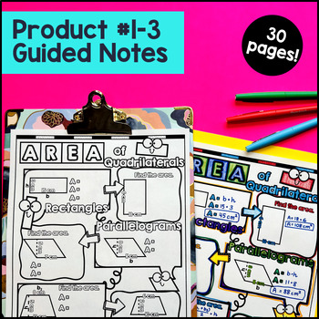Area of Composite Figures Quadrilaterals Digital & Print — preview page 2 of 4