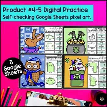 Area of Composite Figures Quadrilaterals Digital & Print — preview page 4 of 4