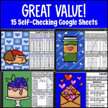 Functions, Slope & Rate of Change Pixel Art Unit BUNDLE — preview page 2 of 4