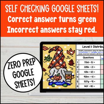[Fall] Distributive Property & Combining Like Terms Digital Pixel Art Positive — preview page 3 of 4