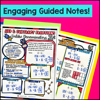 Fraction and Mixed Number Operations Guided Notes w Doodles — preview page 2 of 4