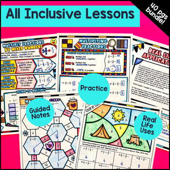 Fraction and Mixed Number Operations Guided Notes w Doodles — preview page 4 of 4