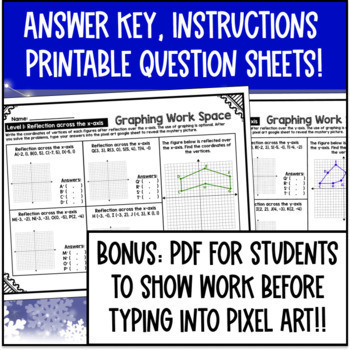 Reflections Digital Pixel Art Rigid Transformations Reflection x-axis y-axis — preview page 4 of 4