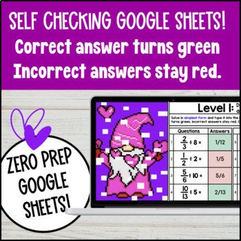 Dividing Fractions Digital by Whole Numbers & Fractions Digital Pixel Art CCSS — preview page 3 of 4