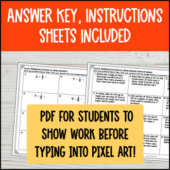 Adding Subtracting Multiplying Fractions w Like Denominators Halloween Pixel Art — preview page 4 of 4