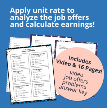 Unit Rate Real-Life Math Project BUNDLE — preview page 3 of 4