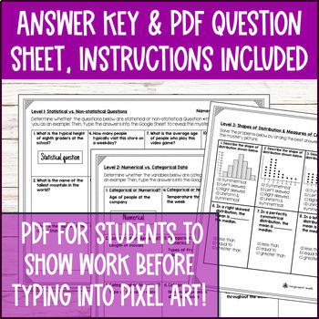 Statistical Questions, Categorical Numerical, Distribution Shapes Pixel Art — preview page 4 of 4