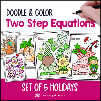 Two Step Equations Holiday Pack