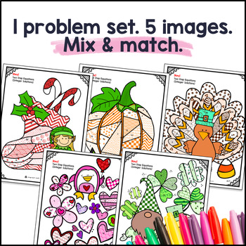 Two Step Equations Holiday Pack — preview page 3 of 4