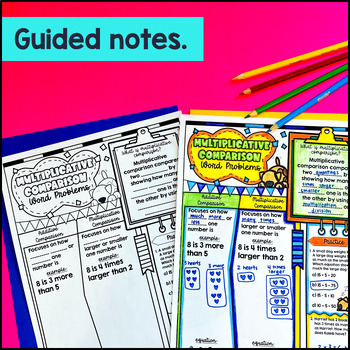 Multiplication Comparison Word Problems Guided Notes Doodles 4th Grade 4.OA.A.2 — preview page 2 of 4