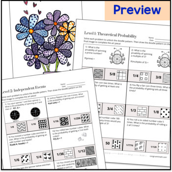 Probability Doodle Math BUNDLE — preview page 3 of 4