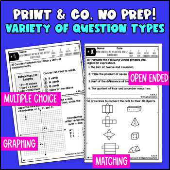 6th Grade End of Year Math Activities — preview page 3 of 4