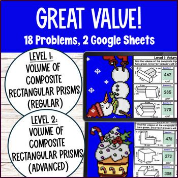 [Christmas] Additive Volume of Composite Figures Pixel Art Rectangular Prisms — preview page 2 of 4