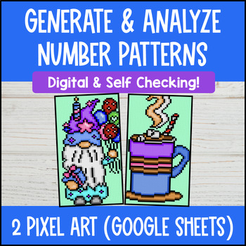 Generate & Analyze Number Patterns and Rule Digital Pixel Art 4th Grade 4.OA.C.5