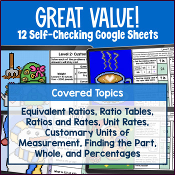 Ratios, Rates & Percents Pixel Art Unit BUNDLE — preview page 2 of 4