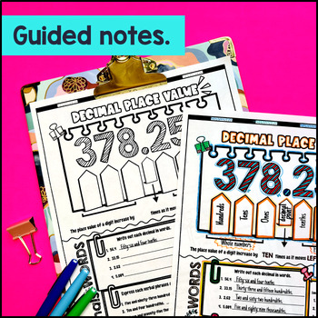 Decimal Place Value Chart Guided Notes & Doodles — preview page 2 of 4
