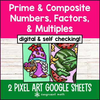 Prime and Composite Numbers Factors & Multiples Digital Pixel Art 4th Grade