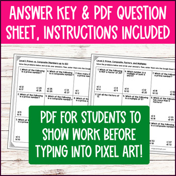 Prime and Composite Numbers Factors & Multiples Digital Pixel Art 4th Grade — preview page 4 of 4