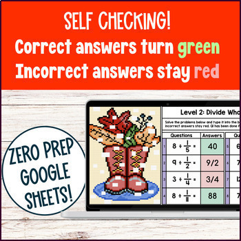 Dividing Unit Fractions by Whole Numbers Halloween Pixel Art 5th Grade Fractions — preview page 3 of 4