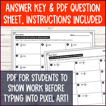 Dividing Unit Fractions by Whole Numbers Halloween Pixel Art 5th Grade Fractions — preview page 4 of 4