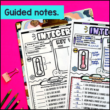 Integers, Opposites & Absolute Values Guided Notes & Doodles — preview page 2 of 4