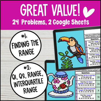 Interquartile Range Digital Pixel Art Activity — preview page 2 of 4