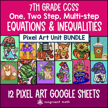 Equations & Inequalities Pixel Art Unit BUNDLE