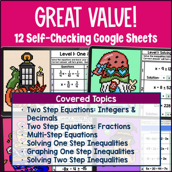 Equations & Inequalities Pixel Art Unit BUNDLE — preview page 2 of 4