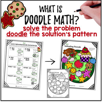 [Winter] Adding and Subtracting Decimals Doodle Math Twist on Color by Number — preview page 2 of 4