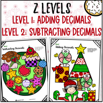 [Winter] Adding and Subtracting Decimals Doodle Math Twist on Color by Number — preview page 3 of 4