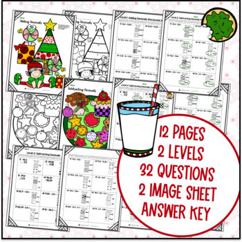 [Winter] Adding and Subtracting Decimals Doodle Math Twist on Color by Number — preview page 4 of 4