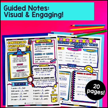 Converting Customary & Metric Units of Measurements Guided Notes w Doodles — preview page 2 of 4