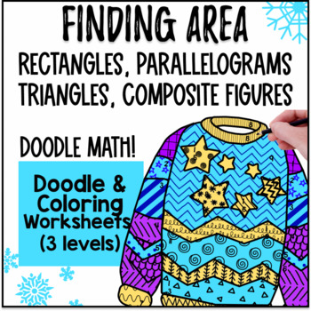 Area of Polygons Doodle & Color by Number Worksheets Composite Figures CCSS