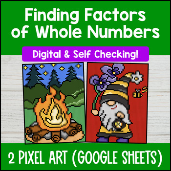 Factor Pairs of Whole Numbers Digital Pixel Art 4th Grade CCSS 4.OA.B.4