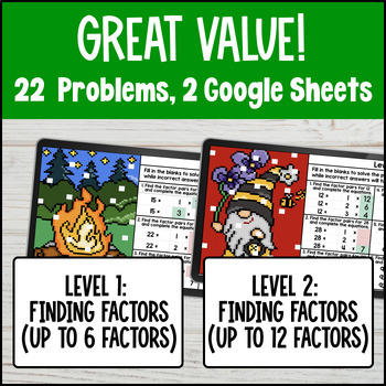 Factor Pairs of Whole Numbers Digital Pixel Art 4th Grade CCSS 4.OA.B.4 — preview page 2 of 4