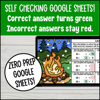 Factor Pairs of Whole Numbers Digital Pixel Art 4th Grade CCSS 4.OA.B.4 — preview page 3 of 4