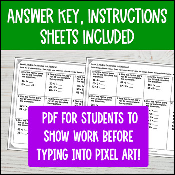 Factor Pairs of Whole Numbers Digital Pixel Art 4th Grade CCSS 4.OA.B.4 — preview page 4 of 4