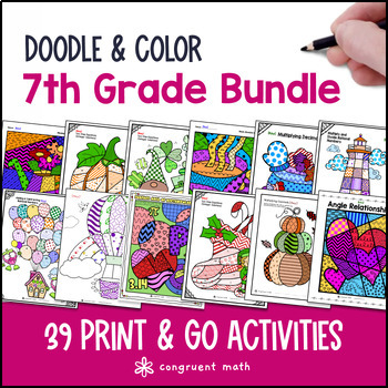 7th Grade Doodle Math BUNDLE
