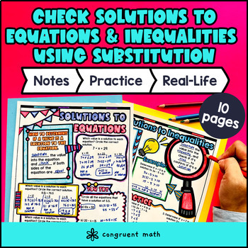 Solutions to Equations and Inequalities Guided Notes with Doodles