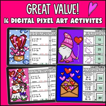[Valentine's Day] 8th Grade Digital Pixel Art BUNDLE Activities CCSS TEKS — preview page 2 of 4