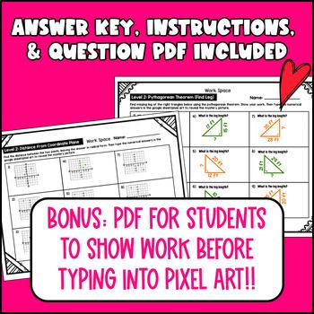 [Valentine's Day] 8th Grade Digital Pixel Art BUNDLE Activities CCSS TEKS — preview page 4 of 4