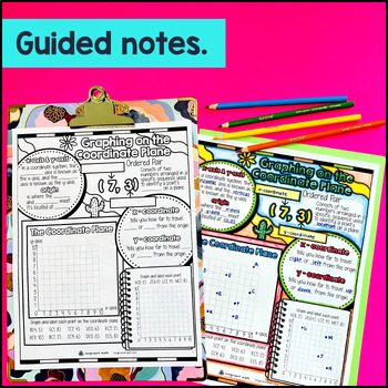 Coordinate Plane Graphing Guided Notes Doodles First Quadrant Coordinate System — preview page 2 of 4