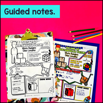 Volume of Rectangular Prisms Guided Notes w/ Doodles Whole Number Edge Lengths — preview page 2 of 4