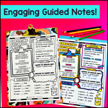 Converting Units of Measurement & Data Guided Notes with Doodles — preview page 2 of 4