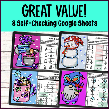 Equivalent Fractions Comparing Decomposing Fractions Pixel Art 4th Grade Bundle — preview page 2 of 4