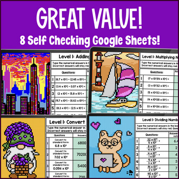 Operations with Scientific Notation Digital Pixel Art BUNDLE — preview page 2 of 4