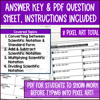 Operations with Scientific Notation Digital Pixel Art BUNDLE — preview page 4 of 4