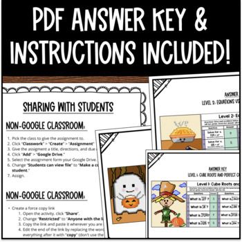 [Thanksgiving] Square & Cube Roots Pixel Art — preview page 4 of 4